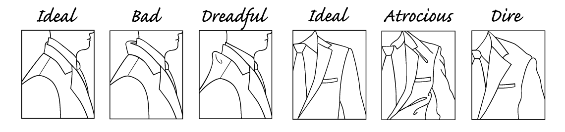 correct suit collar and correct shoulder position