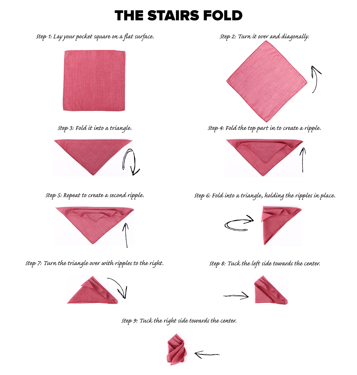 stairs fold pocket square